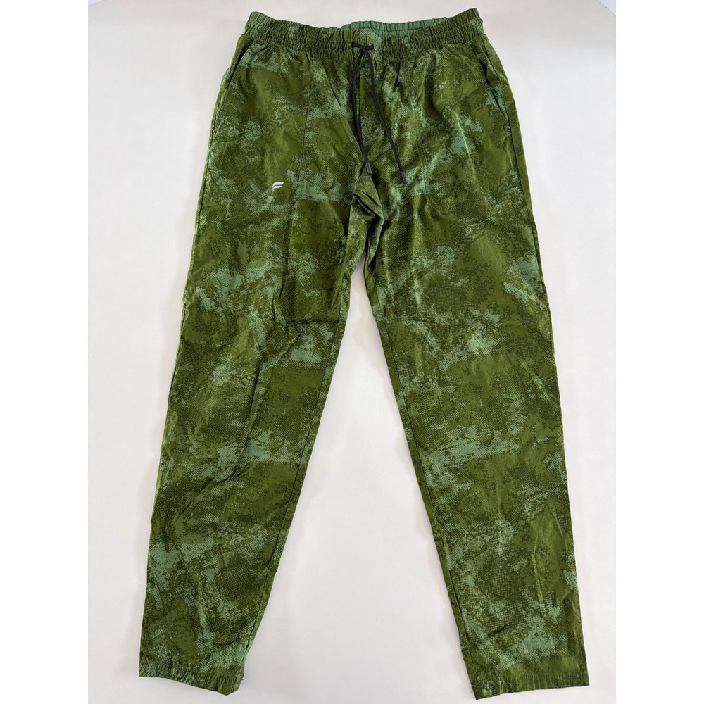 Fabletics Mens Green Camo Digital Print Active Jogger Pants Athleisure Size L